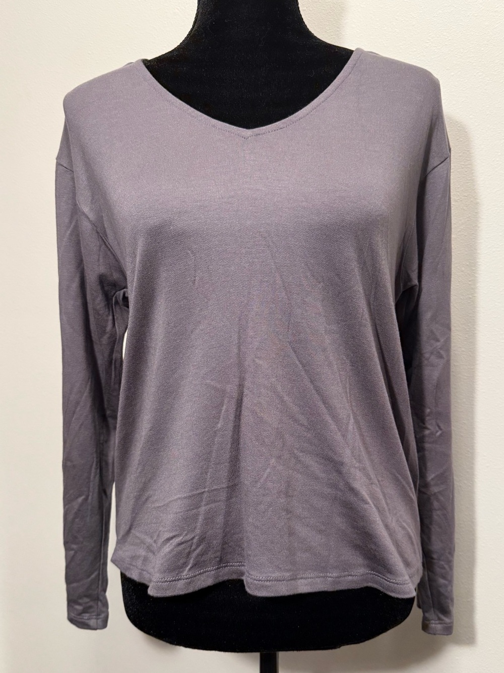 Everly Slate Gray Crewneck Long Sleeve Top